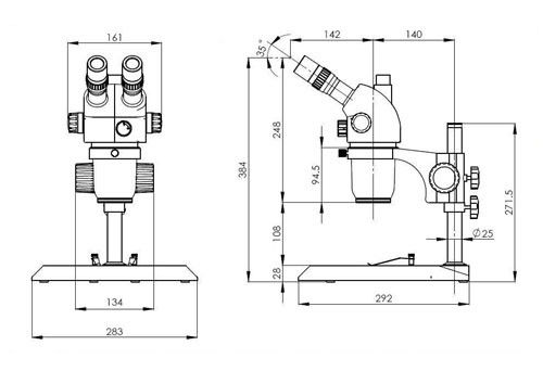 Mikroskop stereo z powiększeniem 8X - 70X