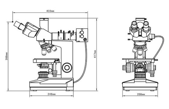 Trinocular Wide Field Eyepiece Reflektowany i przesyłany mikroskop metalurgiczny